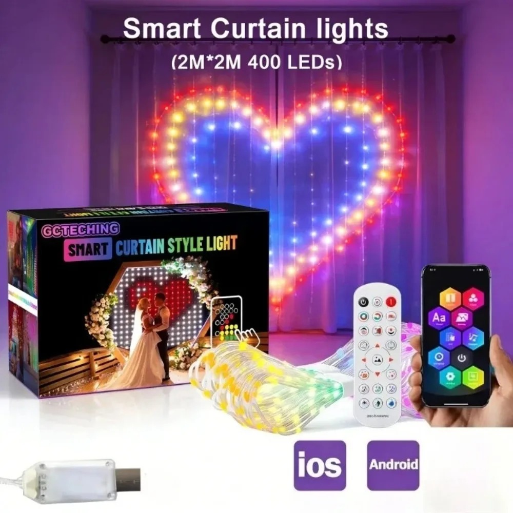 Garden Lighting Decor - Lampu Tirai LED Pixel untuk Luar
