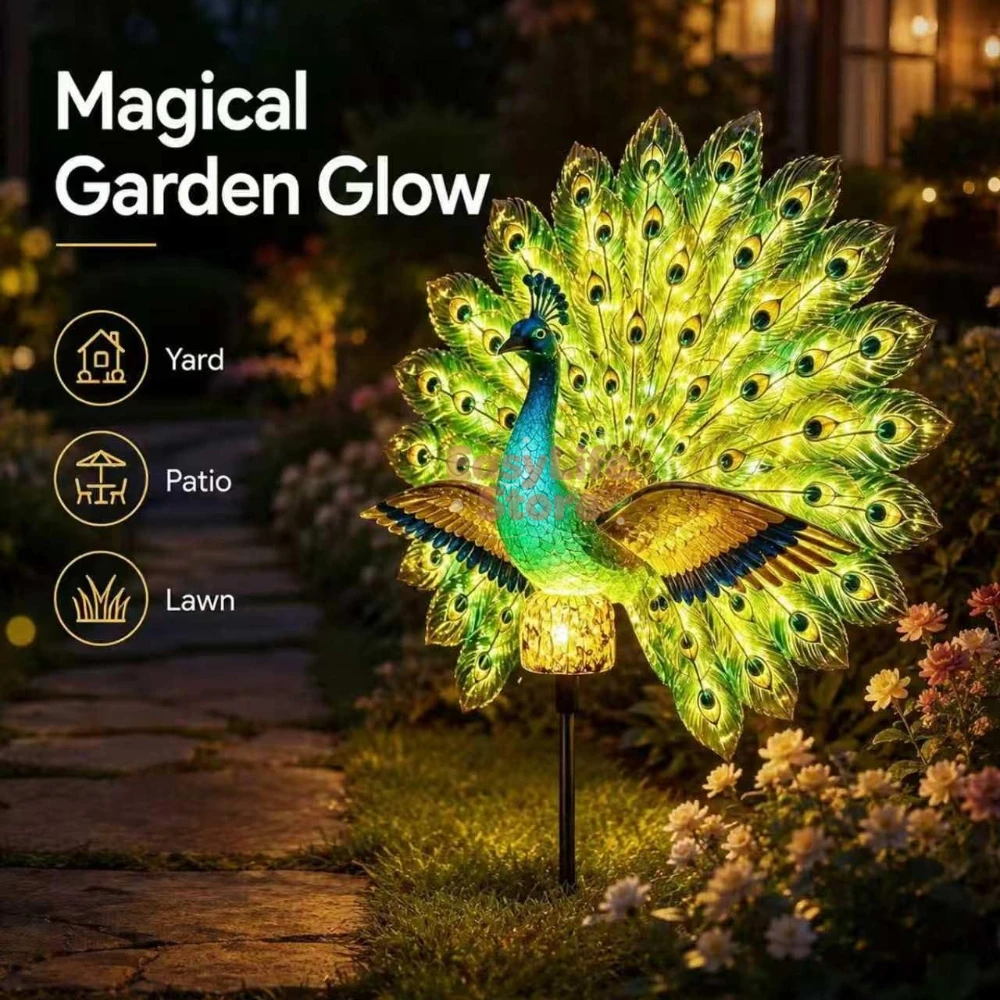 Lighting Decor Ideas - Patung Taman Merak Tenaga Surya, Lampu