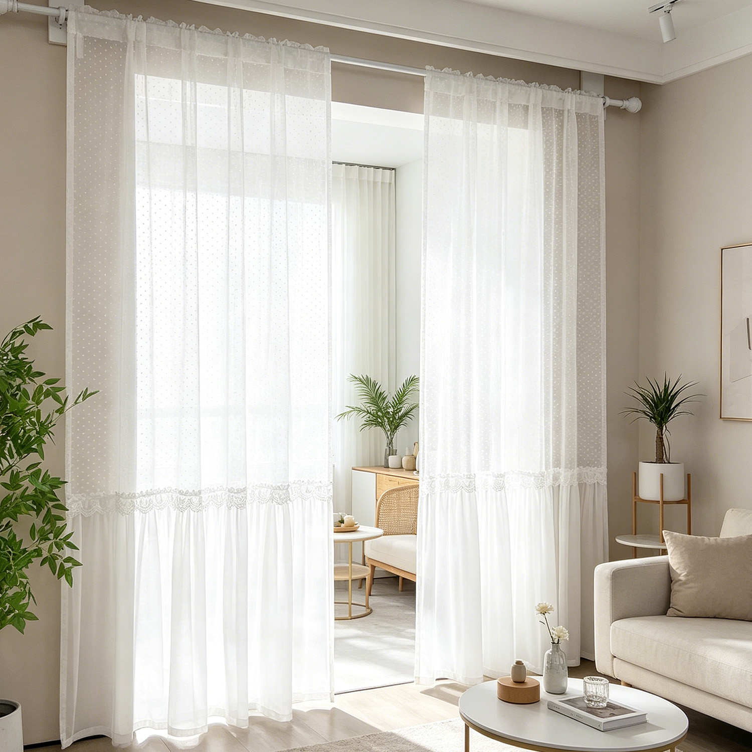 Lighting Decor Ideas - Gorden Transparan Romantis Prancis dengan Pola
