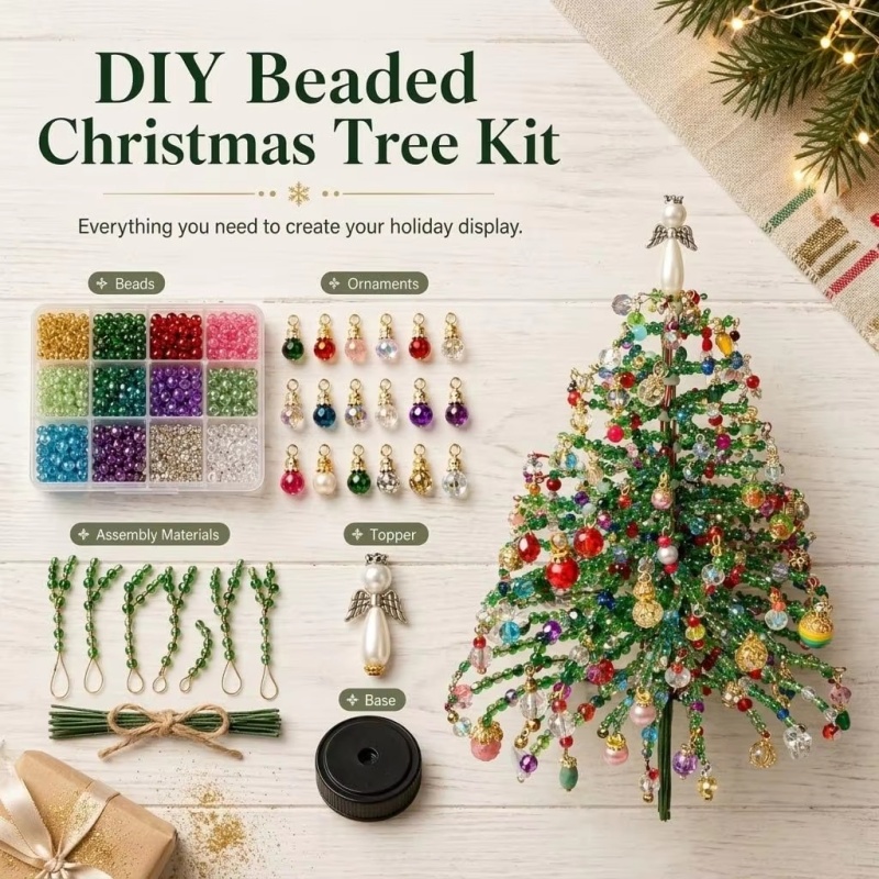 Home Decor Lighting Tree - Kit Pohon Natal Berhias Manik-manik DIY