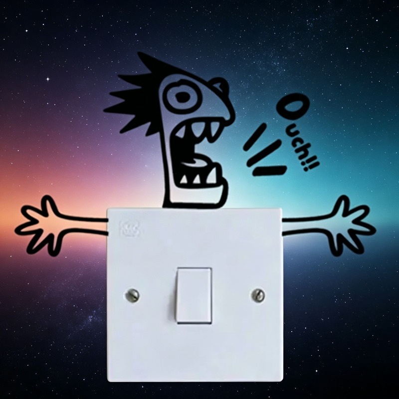 Lighting Metal Wall Decor - Dekorasi Saklar Logam Monster Lucu yang