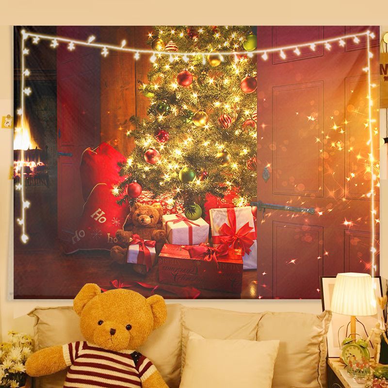 Home Decor Lighting Tree - VIKAMA Tapestry Dinding Natal Lampu Hangat