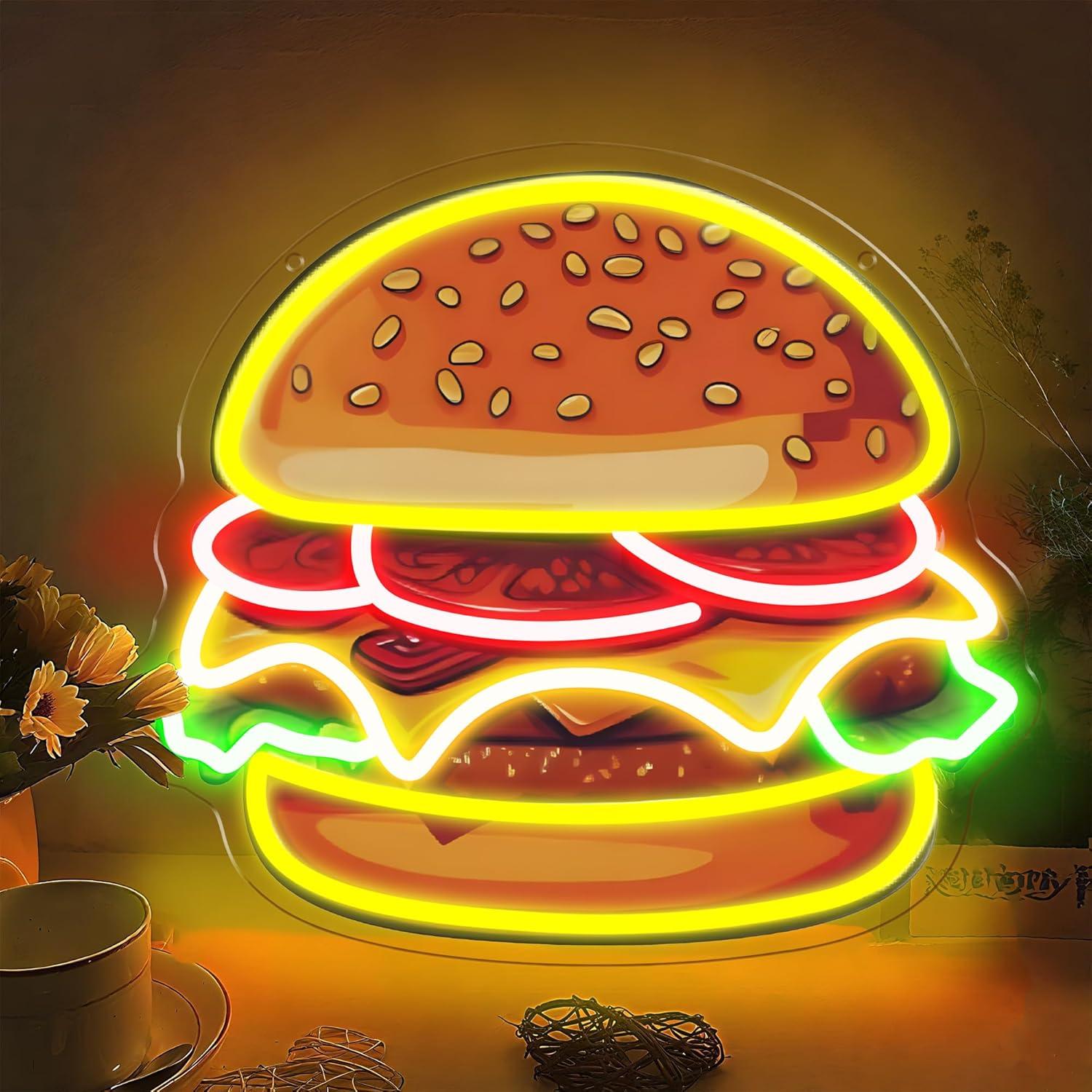 Lighting Decor Ideas - Lampu Dinding LED Neon Sign Burger