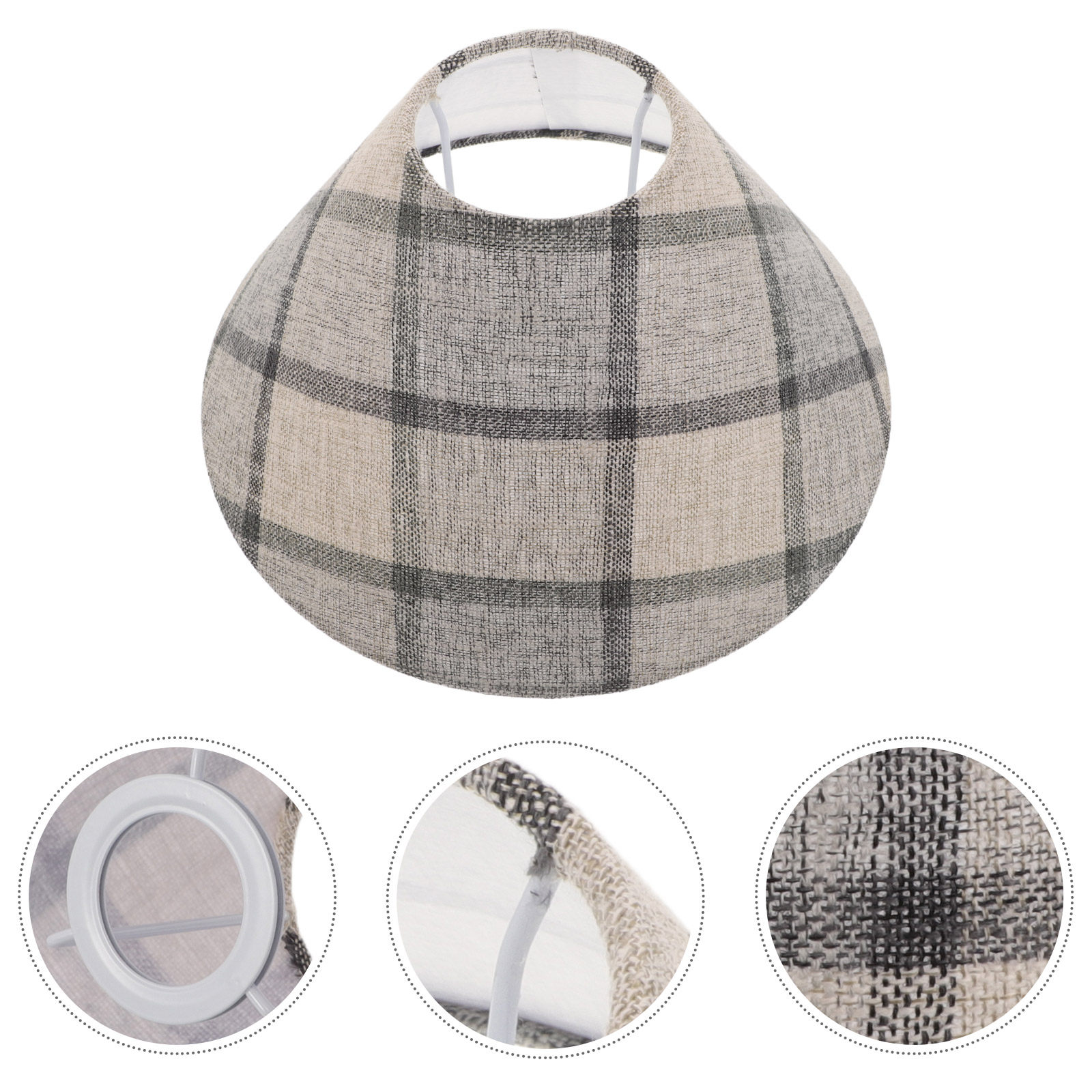 Kap Lampu Drum Kain Kotak-kota - Decor Timeless Lighting ulasan dan harga