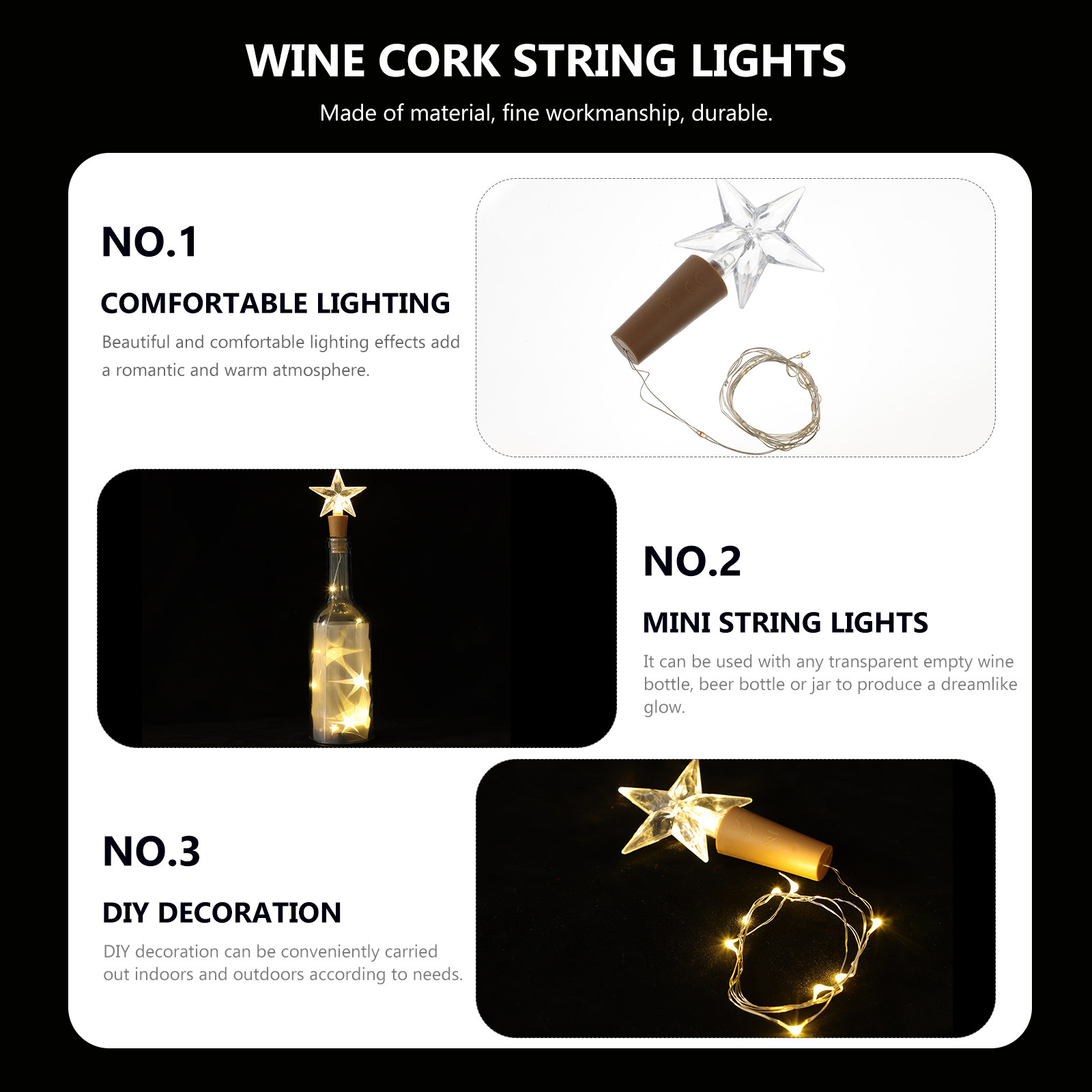 2 Buah Lampu Hias LED Berbentu - Decor Lighting Cork ulasan dan harga