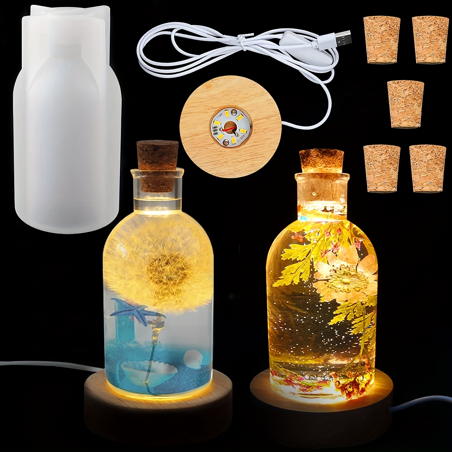 Set Cetakan Resin Lampu Botol  - Decor Lighting Cork ulasan dan harga
