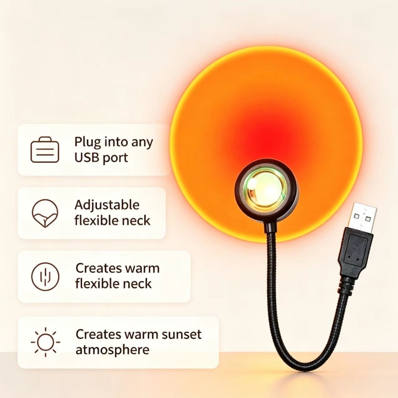 Lampu LED cahaya senja pintar, - Sunset Lamp Projection ulasan dan harga