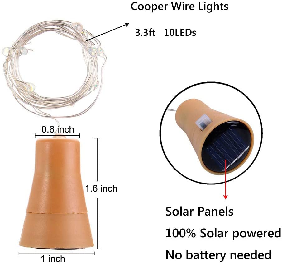 Lampu botol anggur Solar 10LED - Decor Lighting Cork ulasan dan harga