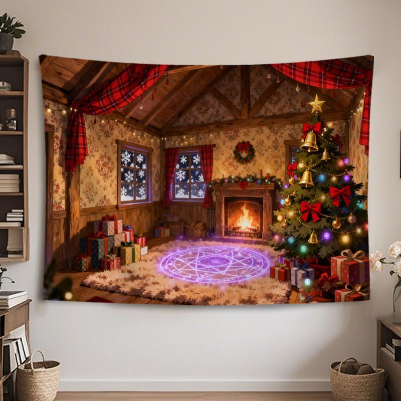 VIKAMA Tapestry Dinding Natal  - Home Decor Lighting Tree ulasan dan harga