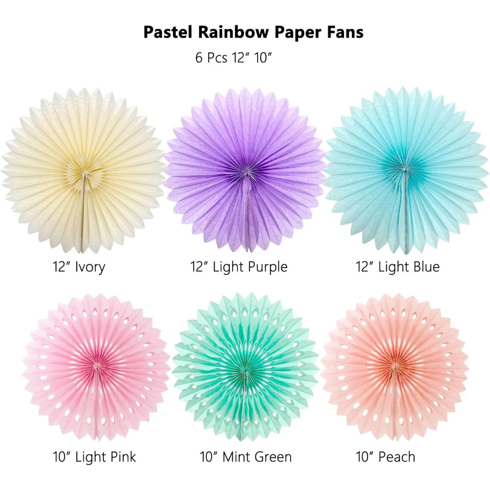 Kipas Kertas Pelangi Pastel De - Decor Lighting Fans ulasan dan harga