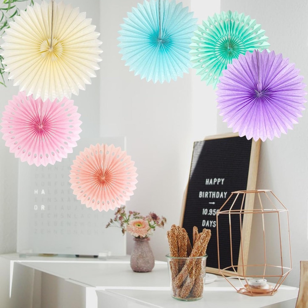 Kipas Kertas Pelangi Pastel De - Decor Lighting Fans ulasan dan harga