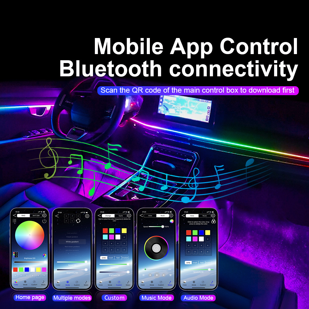 Lampu Sekitar Mobil Led Univer - Ambient Led Strip ulasan dan harga